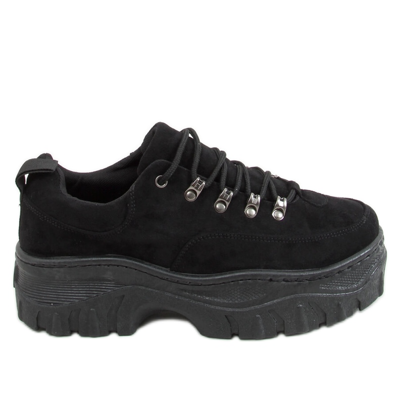 Sapatos esportivos pretos 6290 pretos de sola alta