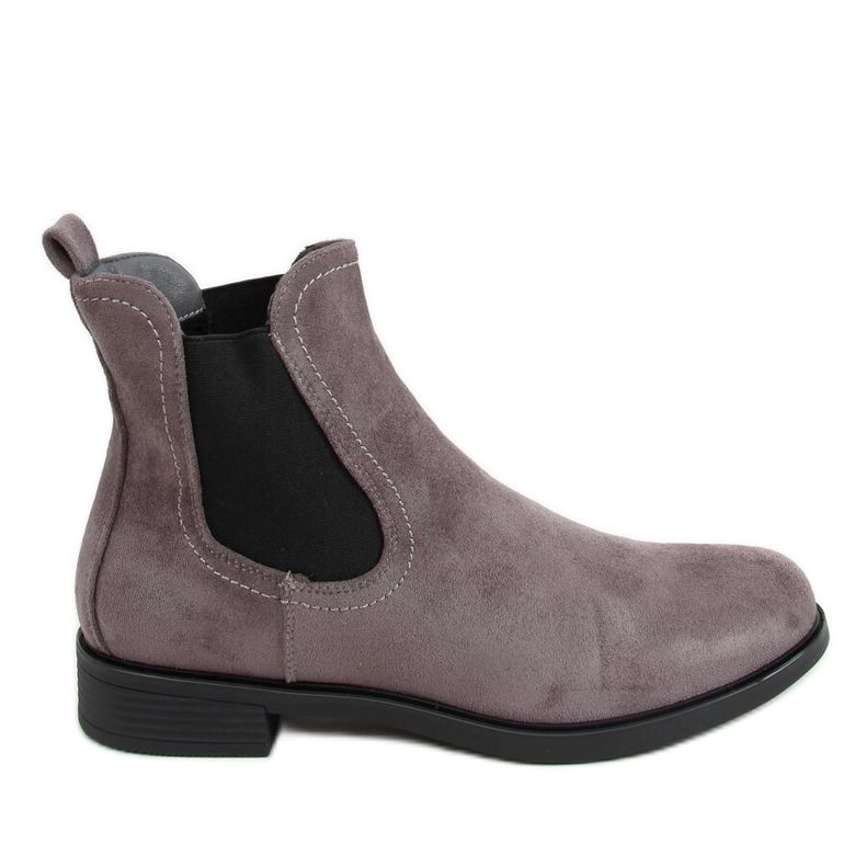 Botas cinza clássicas Chelsea para mulheres MR-9 cinza