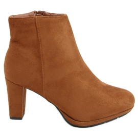 Camel F049 Botas camelo de salto alto marrom