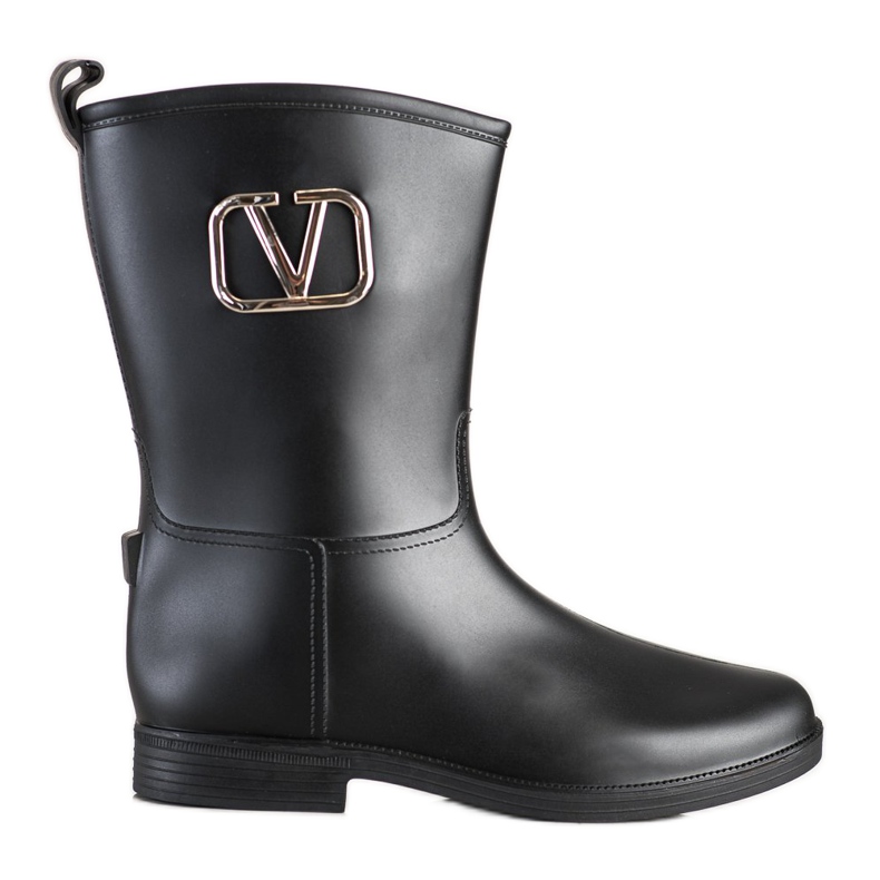SHELOVET Botas Wellington com decoração preto