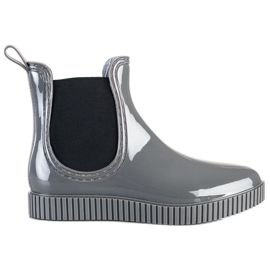 SHELOVET Galochas lacadas na plataforma cinza