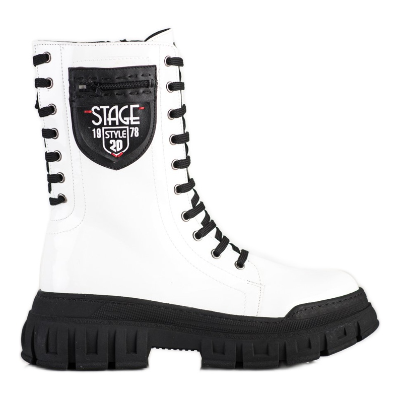 SHELOVET Botas brancas na plataforma branco