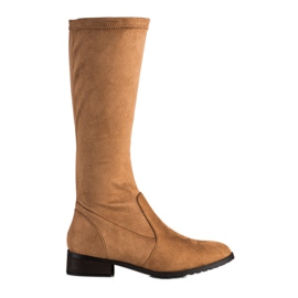 M.Daszyński Botas de salto baixo de camurça marrom