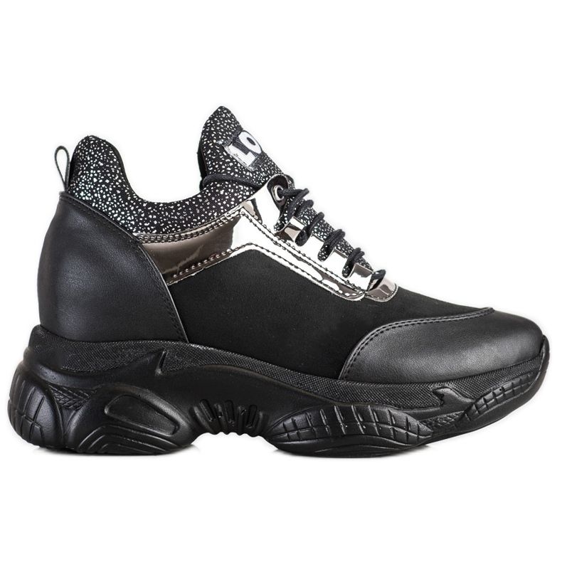 SHELOVET Tênis de cunha da moda amam preto