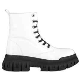 SHELOVET Botas quentes com couro ecológico branco