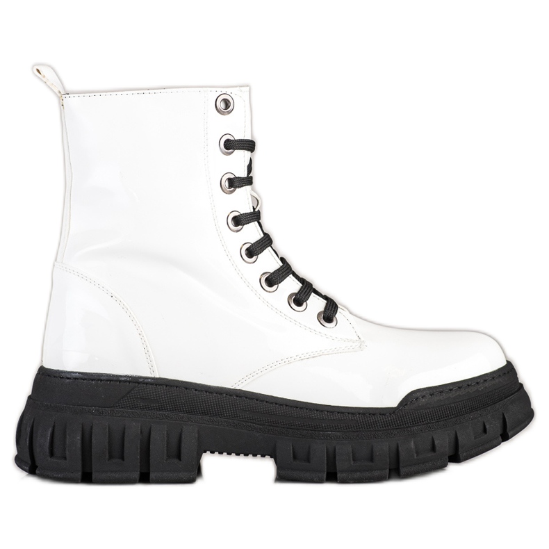 SHELOVET Botas quentes com couro ecológico branco