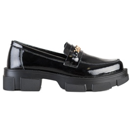 Filippo Brogues de couro com uma corrente preto
