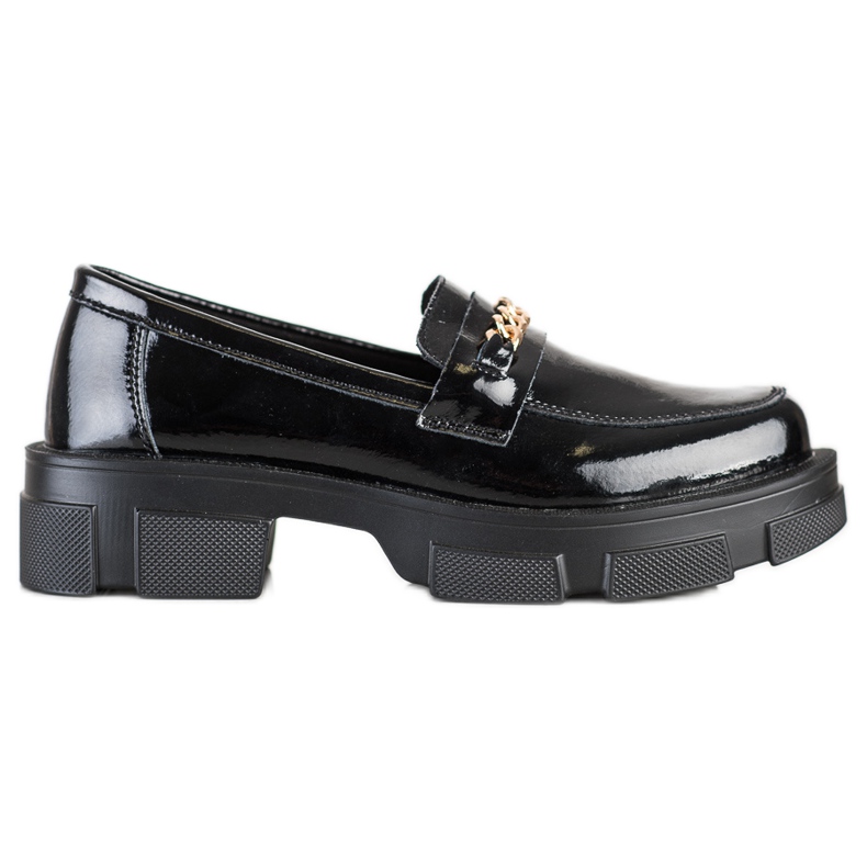 Filippo Brogues de couro com uma corrente preto