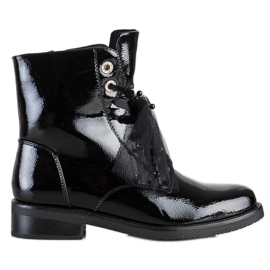 Botas elegantes VINCEZA com cordões preto Botas elegantes VINCEZA com cordões preto