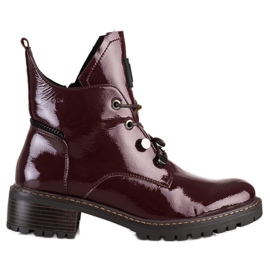Botas VINCEZA marrons confortáveis vermelho Botas VINCEZA marrons confortáveis vermelho