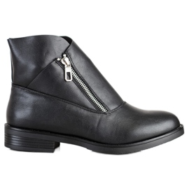 SHELOVET Botas pretas com zíper preto