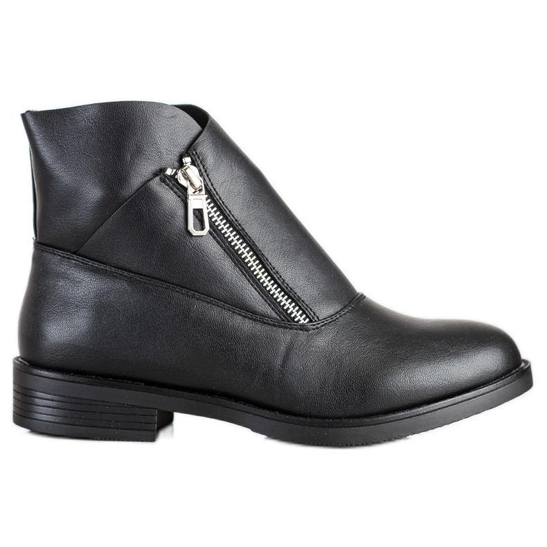 SHELOVET Botas pretas com zíper preto