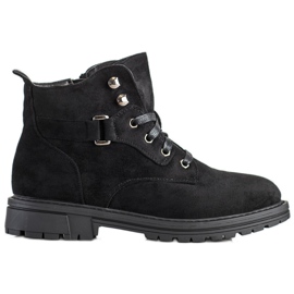 SHELOVET Botas de camurça com atacadores preto SHELOVET Botas de camurça com atacadores preto