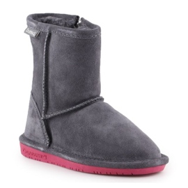Botas de inverno BearPaw Emma Toddler Zipper 608TZ-903 Charcoal Pomberry cinza Botas de inverno BearPaw Emma Toddler Zipper 608TZ-903 Charcoal Pomberry cinza