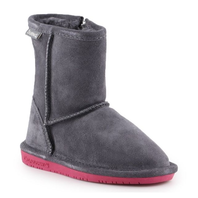 Botas de inverno BearPaw Emma Toddler Zipper 608TZ-903 Charcoal Pomberry cinza Botas de inverno BearPaw Emma Toddler Zipper 608TZ-903 Charcoal Pomberry cinza