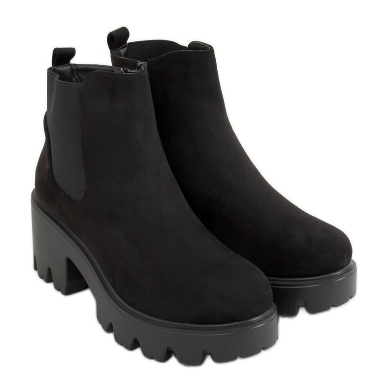 Botas pretas Chelsea com solas grossas CH19201 Pretas preto
