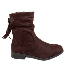 Botas rasas com borlas marrons B0-330 Marrom castanho