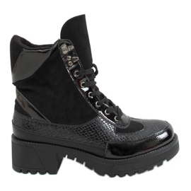 Botas com sola grossa KL-757 Preto Botas com sola grossa KL-757 Preto