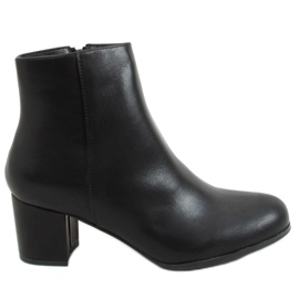 Botas pretas de salto baixo MM6265-1 Pretas preto
