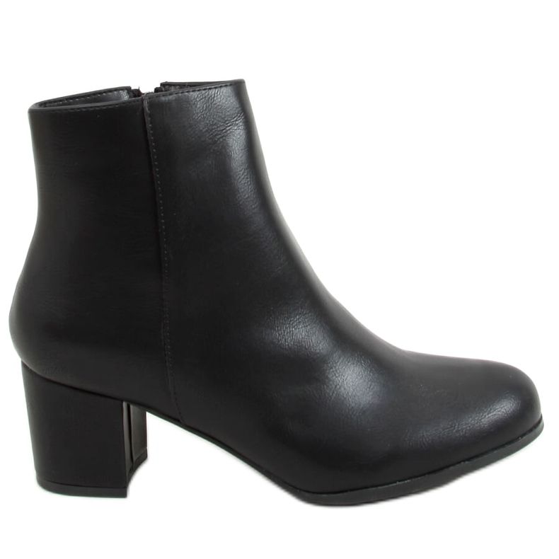 Botas pretas de salto baixo MM6265-1 Pretas preto