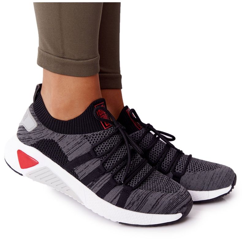 Big Star Sapatos esportivos femininos Memória espuma grande estrela hh274532 cinza escuro