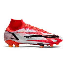 Chuteiras Nike Mercurial Superfly 8 Elite CR7 Fg M DB2858-600 branco, vermelho laranjas e tintos