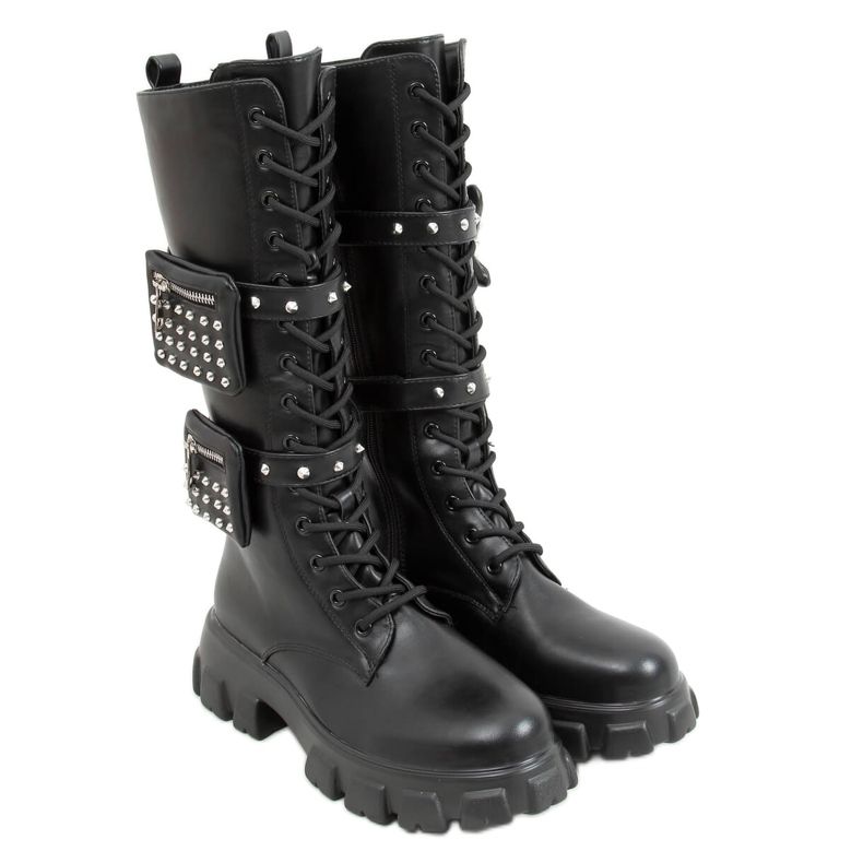 RXJ100 Botas pretas com bolsos preto RXJ100 Botas pretas com bolsos preto