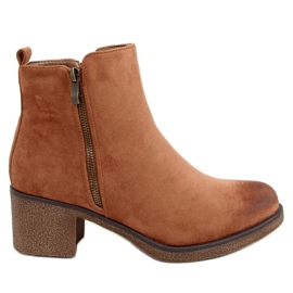 Botas com salto de borracha marrom 8301 Café castanho Botas com salto de borracha marrom 8301 Café castanho