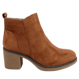 Botas marrons de salto largo 9B1003 Khaki marrom