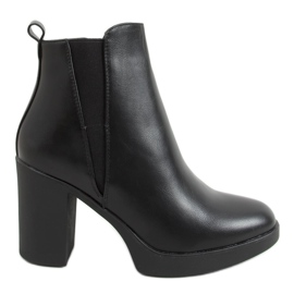 Botas pretas com salto alto preto 6917 preto