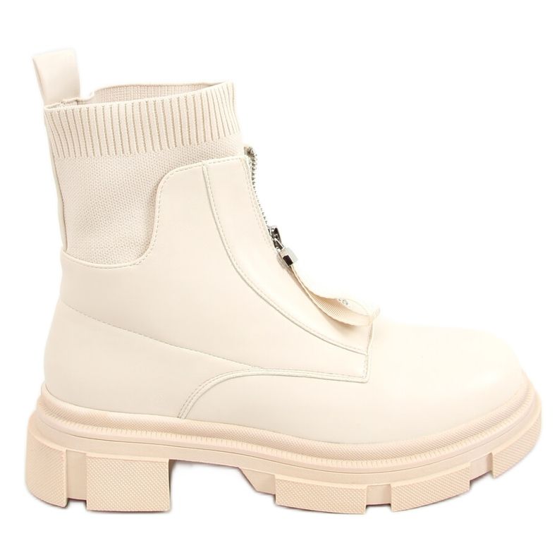 Botas com meia na parte superior bege 168-321 bege