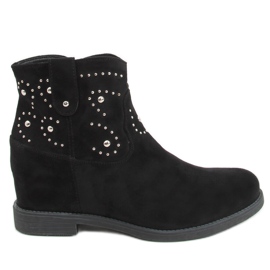 Botas pretas com salto oculto H12836-18 Preto