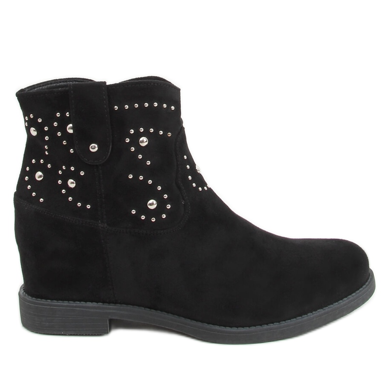 Botas pretas com salto oculto H12836-18 Preto