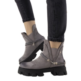 Botas cinza com pulseira Fearless Botas cinza com pulseira Fearless