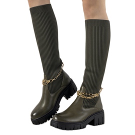Botas verdes com cano alto Cheers