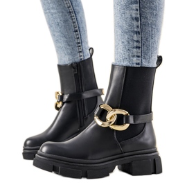 Botas pretas com corrente Trinity preto Botas pretas com corrente Trinity preto