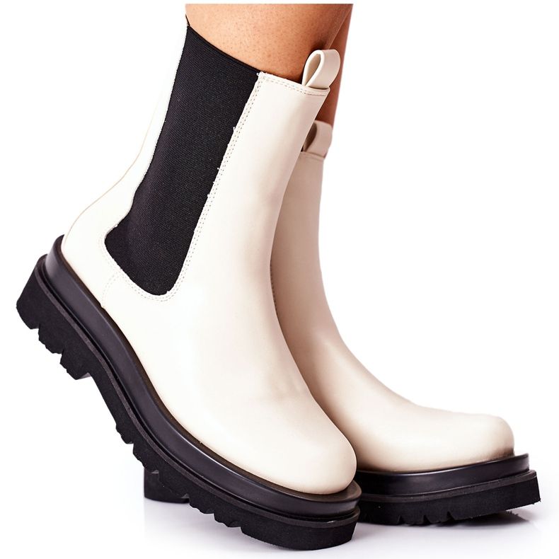 S.Barski Botas altas femininas Jodhpur Bege Belive