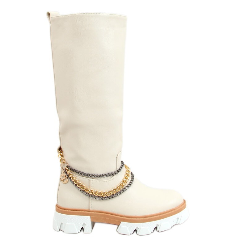 Botas de montar com correntes creme NC1228 Bege