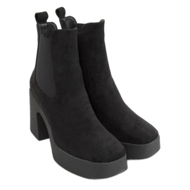 Botas com salto de borracha preto ST-62P preto