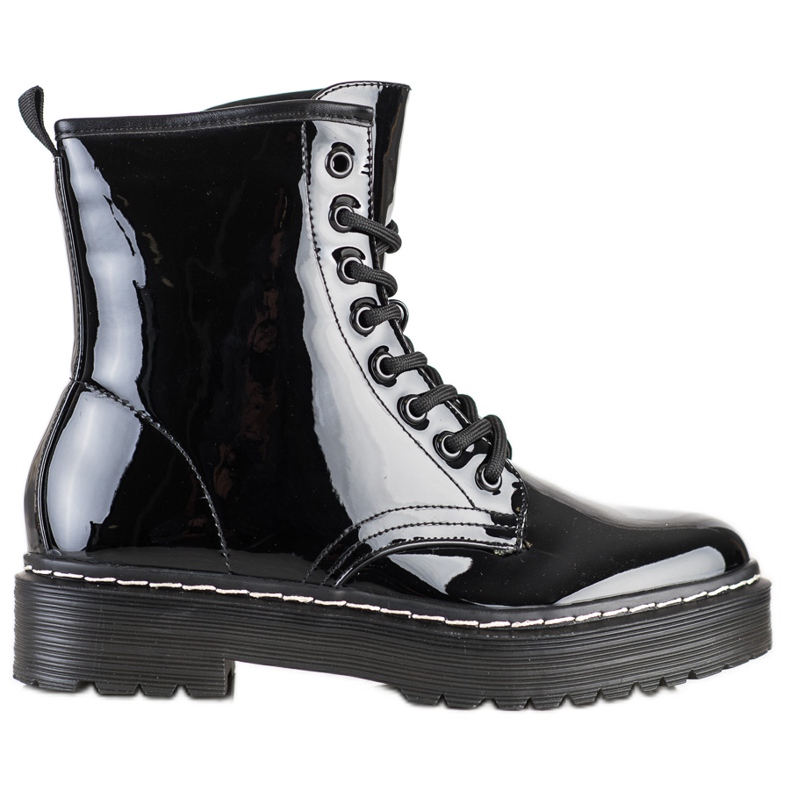 SHELOVET Botas de trabalhador pretas com pele preto
