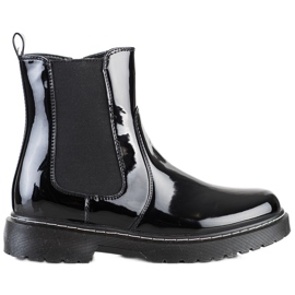 SHELOVET Botas Lacadas Com Pele preto