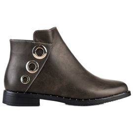 Goodin Botas com enfeites de prata castanho
