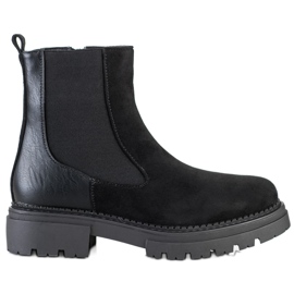 Evento Botins de plataforma de camurça preto