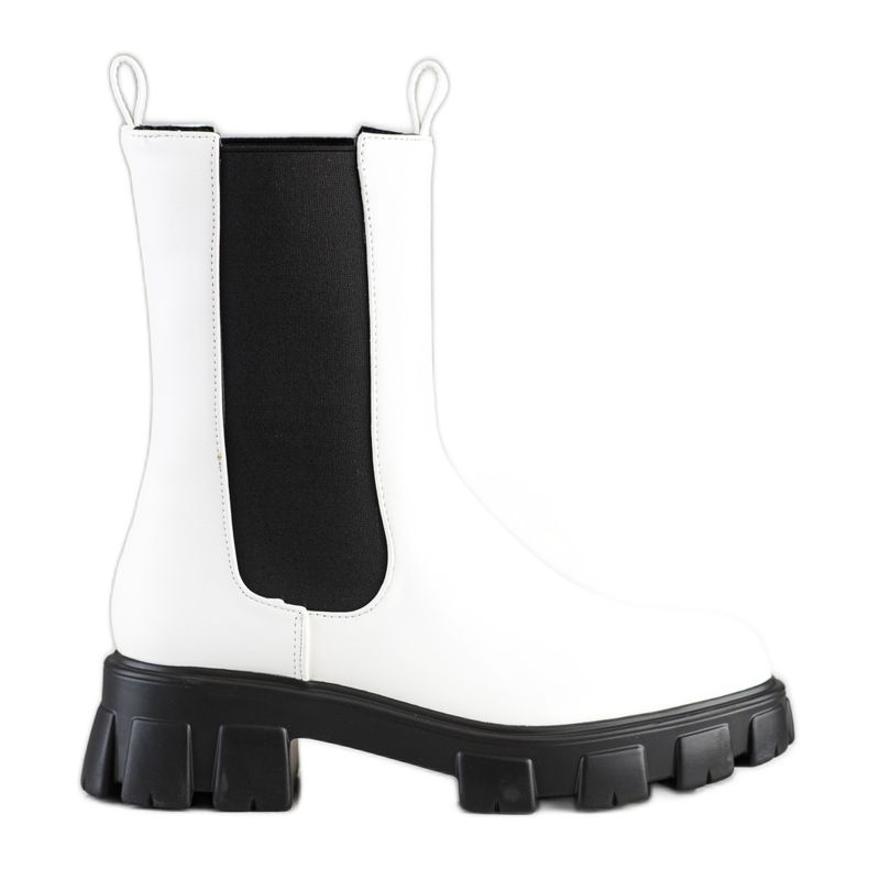 SHELOVET Botas altas brancas Chelsea branco