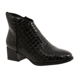 M.Daszyński Botas com zíper isolado Daszyński MR2130-8 pretas preto M.Daszyński Botas com zíper isolado Daszyński MR2130-8 pretas preto