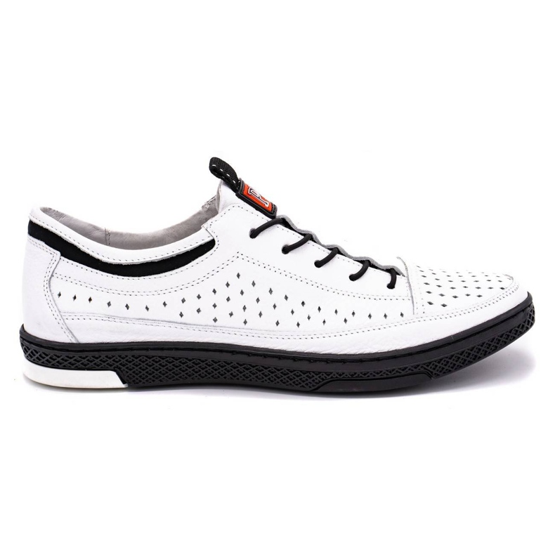 Polbut Sapatos de verão de couro masculino K22 branco