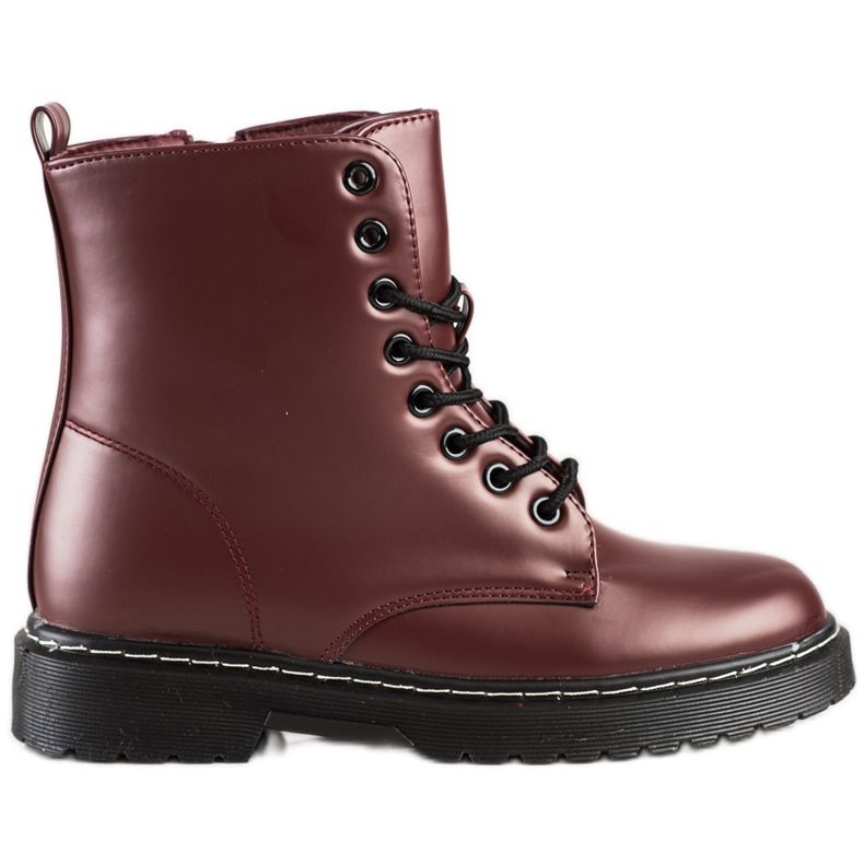 SHELOVET Botas elegantes de amarrar vermelho