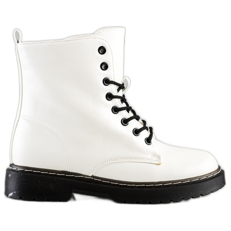SHELOVET Botas elegantes de amarrar branco