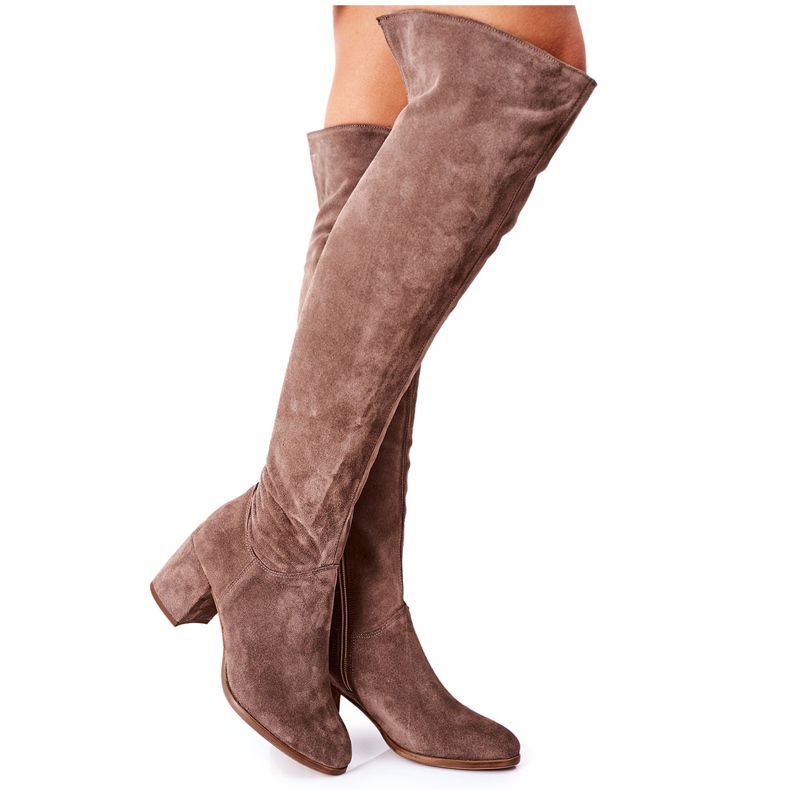 Botas de camurça marrom Nicole 2582 castanho