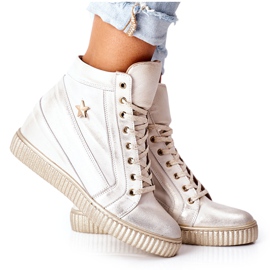 Lewski Shoes Calçados esportivos femininos em couro Lewski Golden 3079 dourado Lewski Shoes Calçados esportivos femininos em couro Lewski Golden 3079 dourado